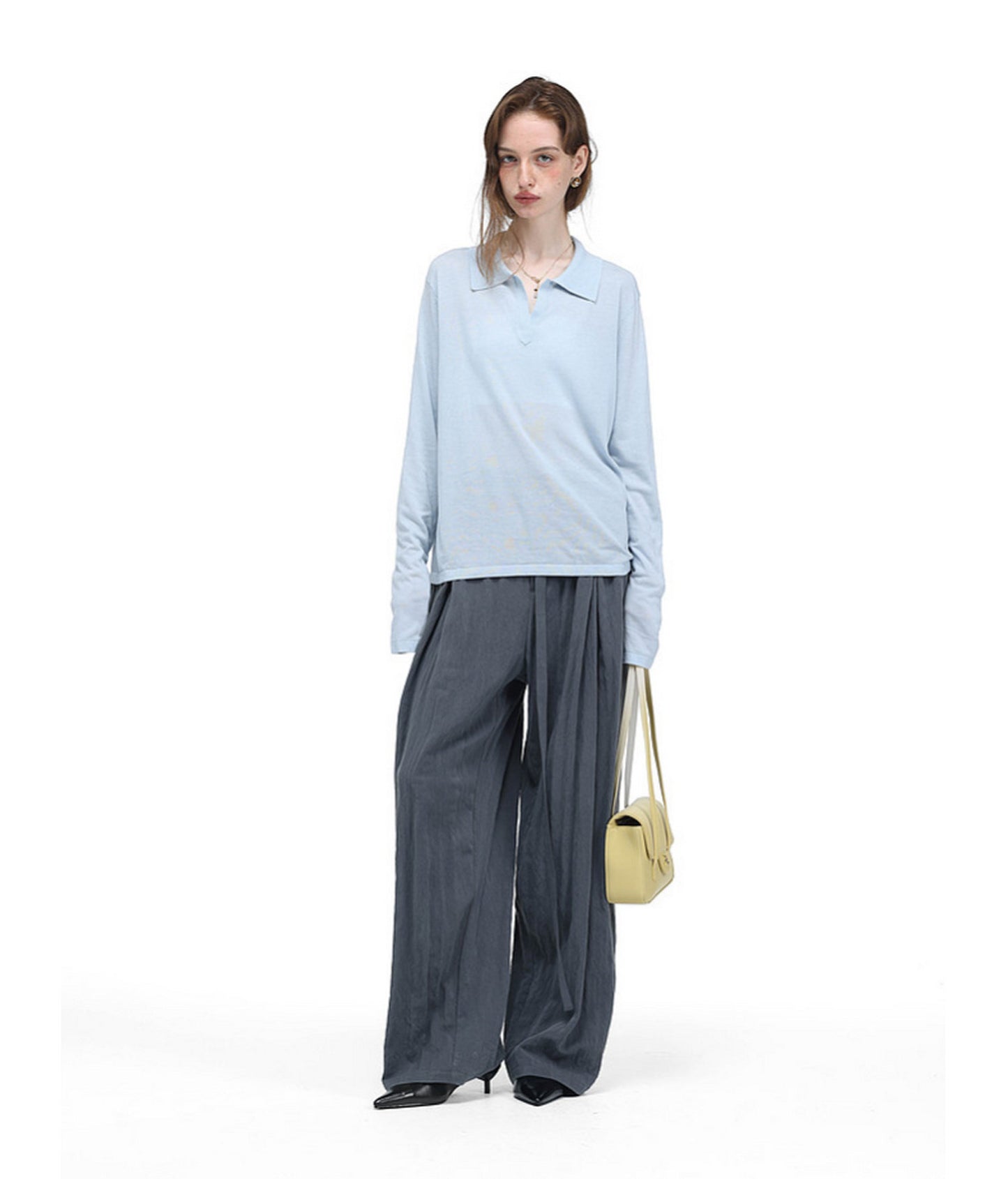 Linen-Blend Knit Polo Shirt