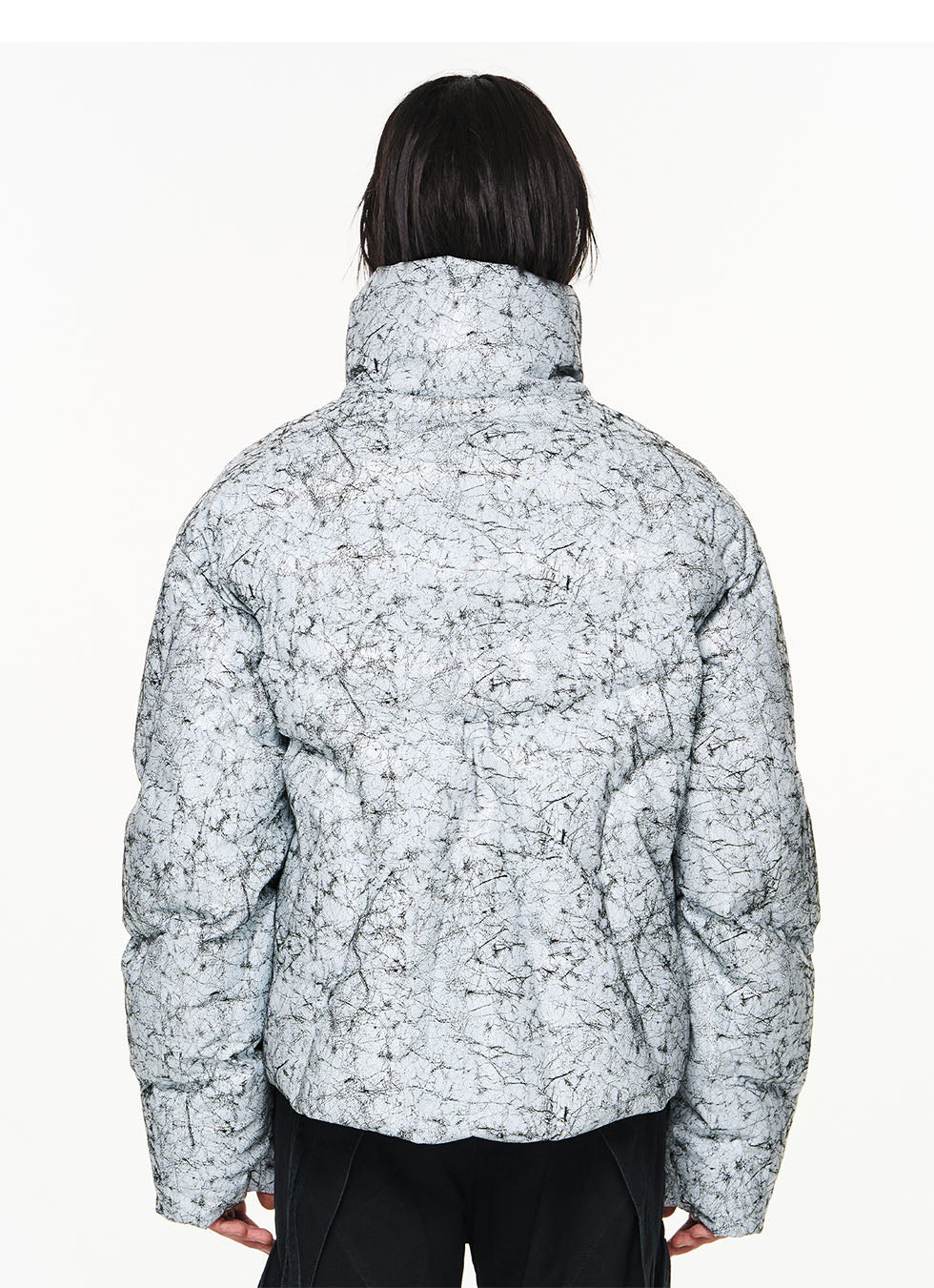 Cracked Heavyweight Silhouette Filled Jacket 