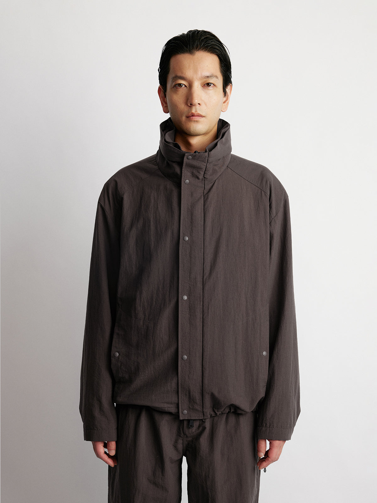 Stand Collar Hooded Jacket