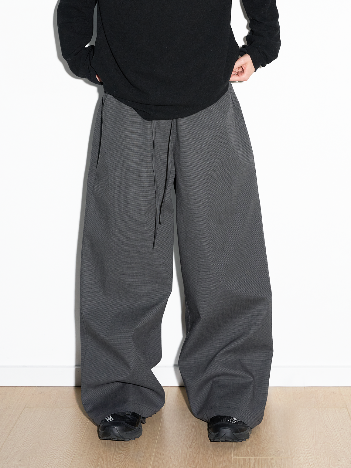 Unisex Check Loose Silhouette Casual Pants