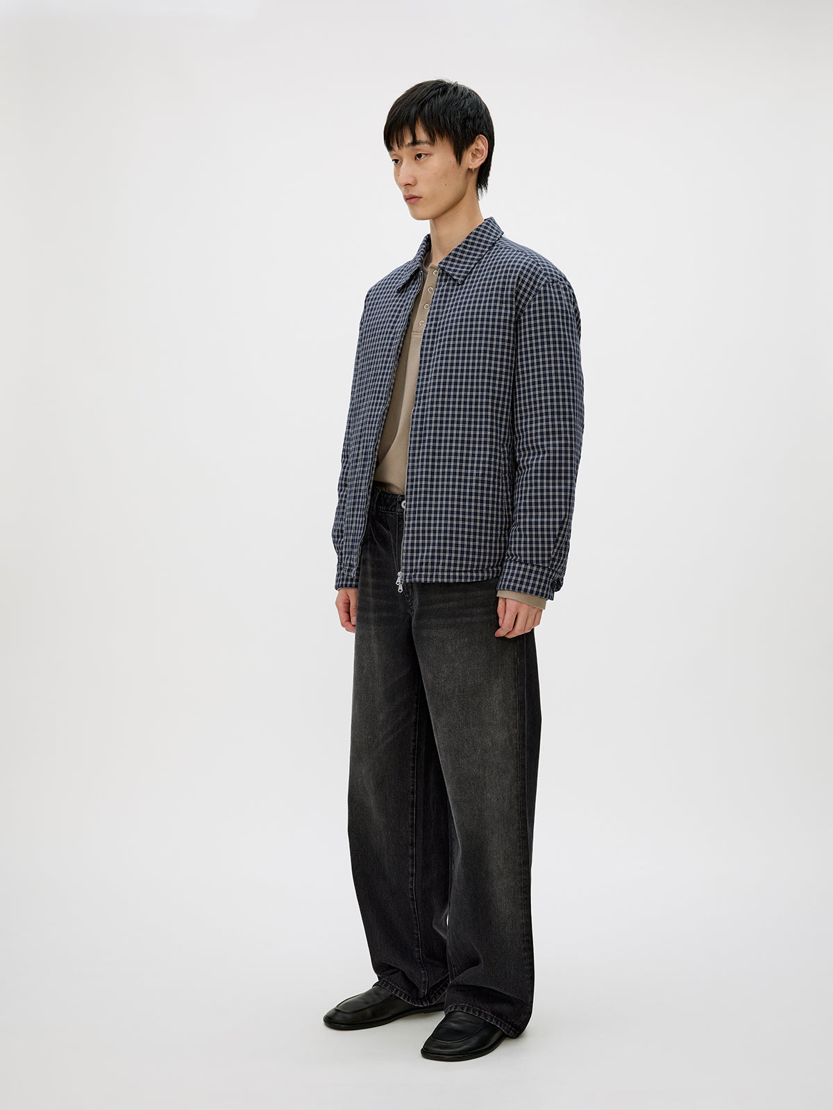 Checkered White Duck Down Jacket