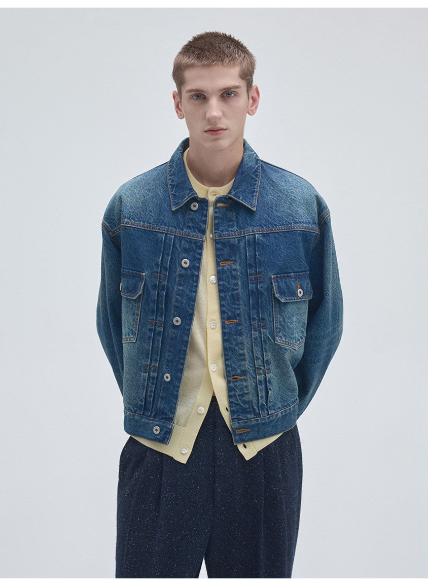 Vintage-Wash Denim Jacket