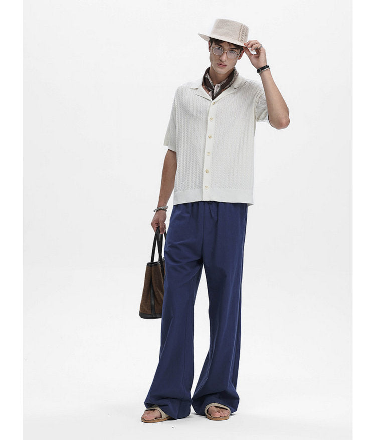 Turtleneck Button-Down Knit Shirt