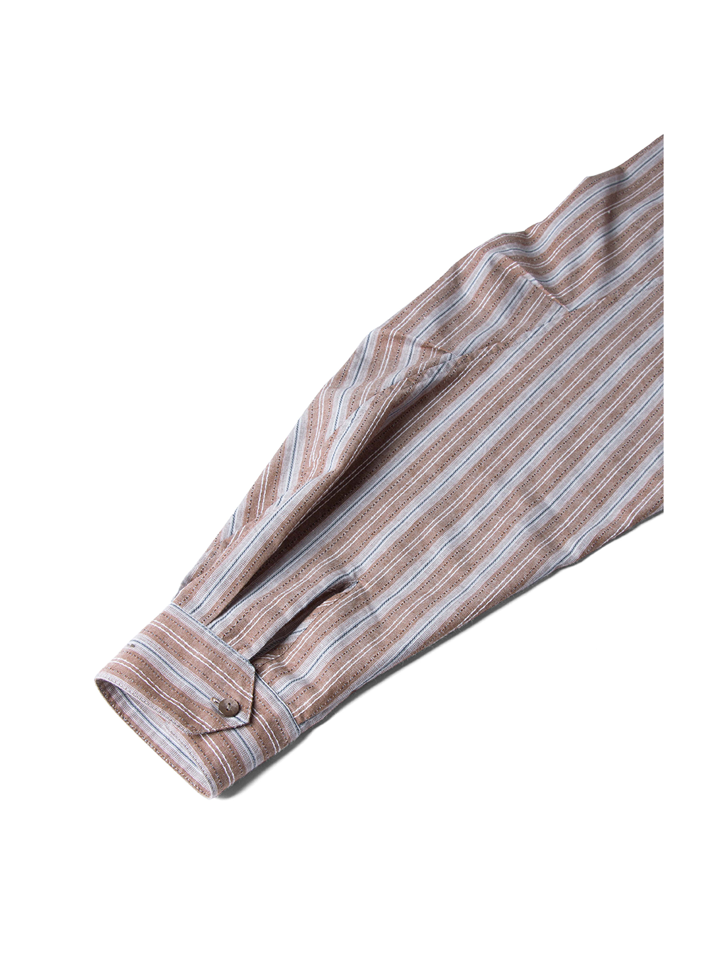 Striped Ribbon Asymmetric Placket Shirt