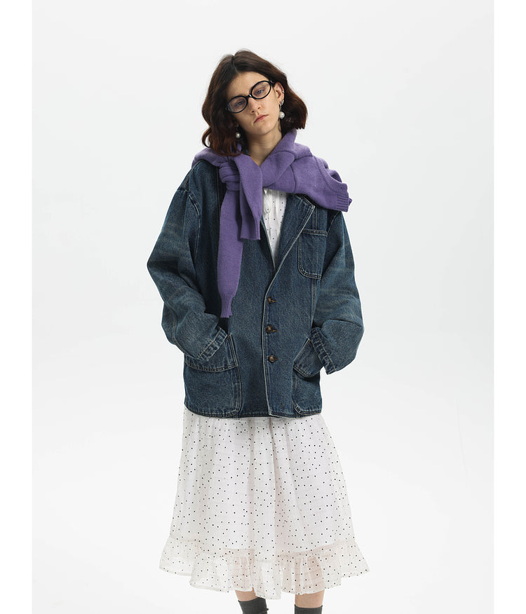 Retro Whisker Denim Jacket