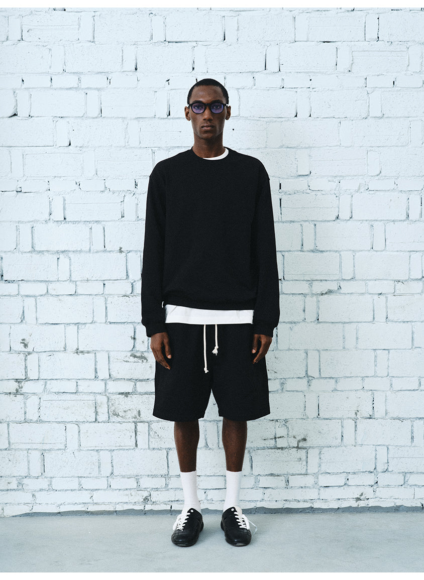 Elastic drawstring shorts