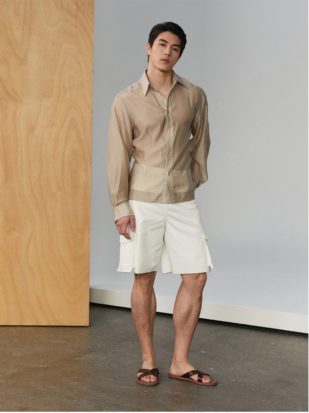 Waist-Shaping Lapel Shirt