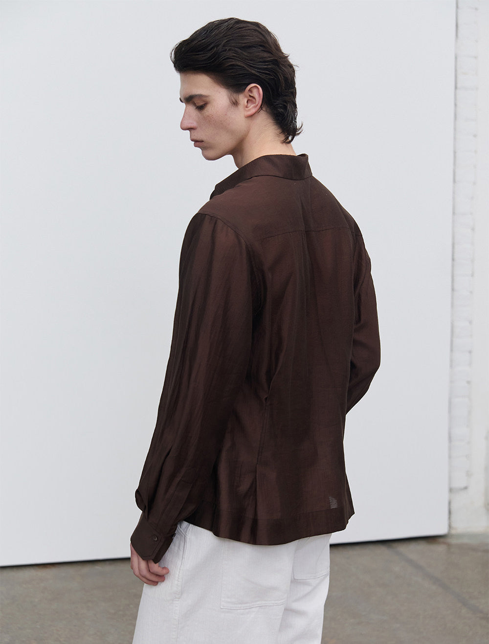 Waist-Shaping Lapel Shirt