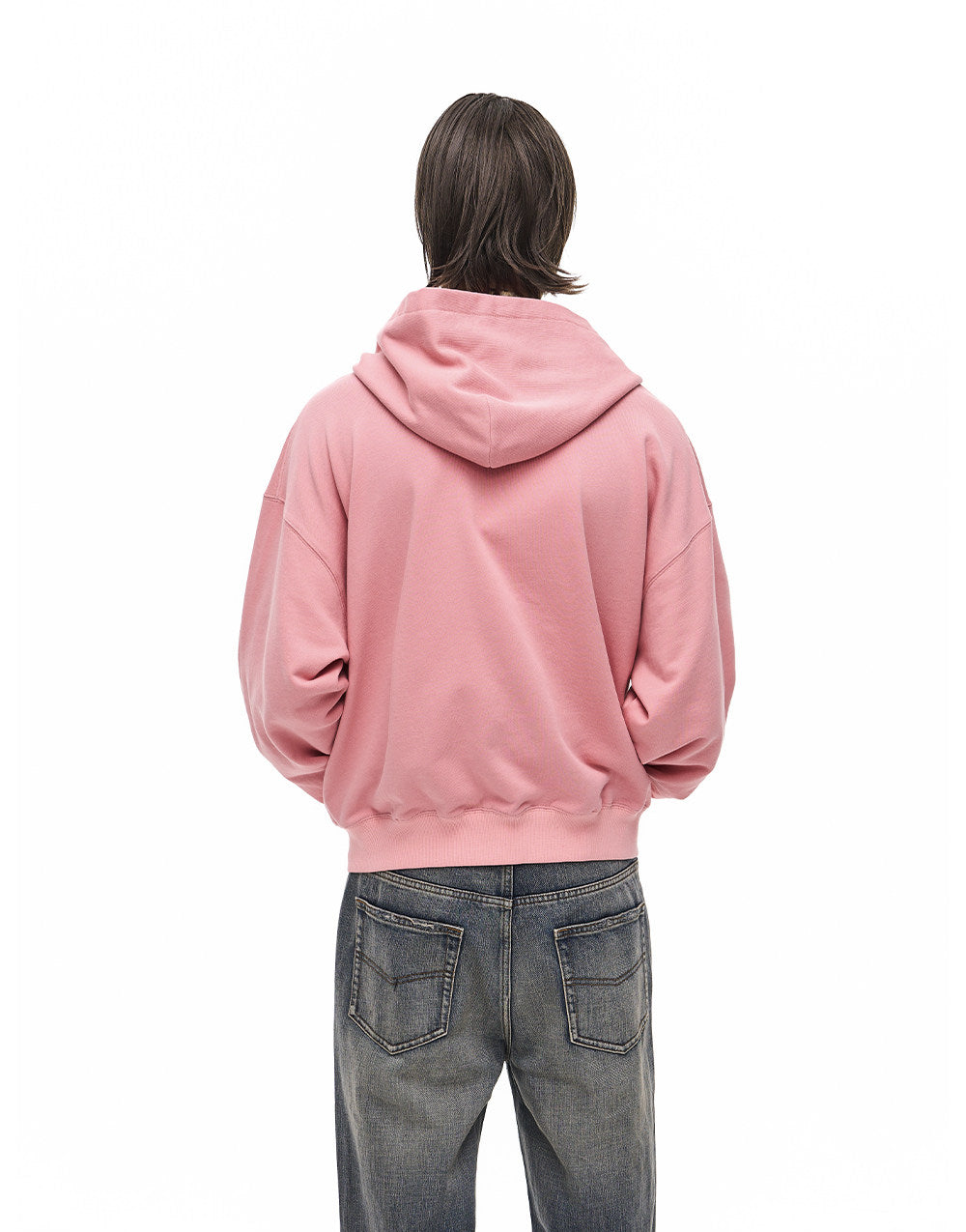 Alphabet Embroidered Hoodie with Zipper
