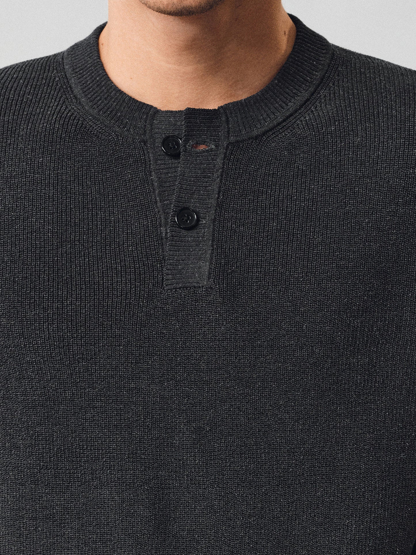 Henley Neck Linen Knit