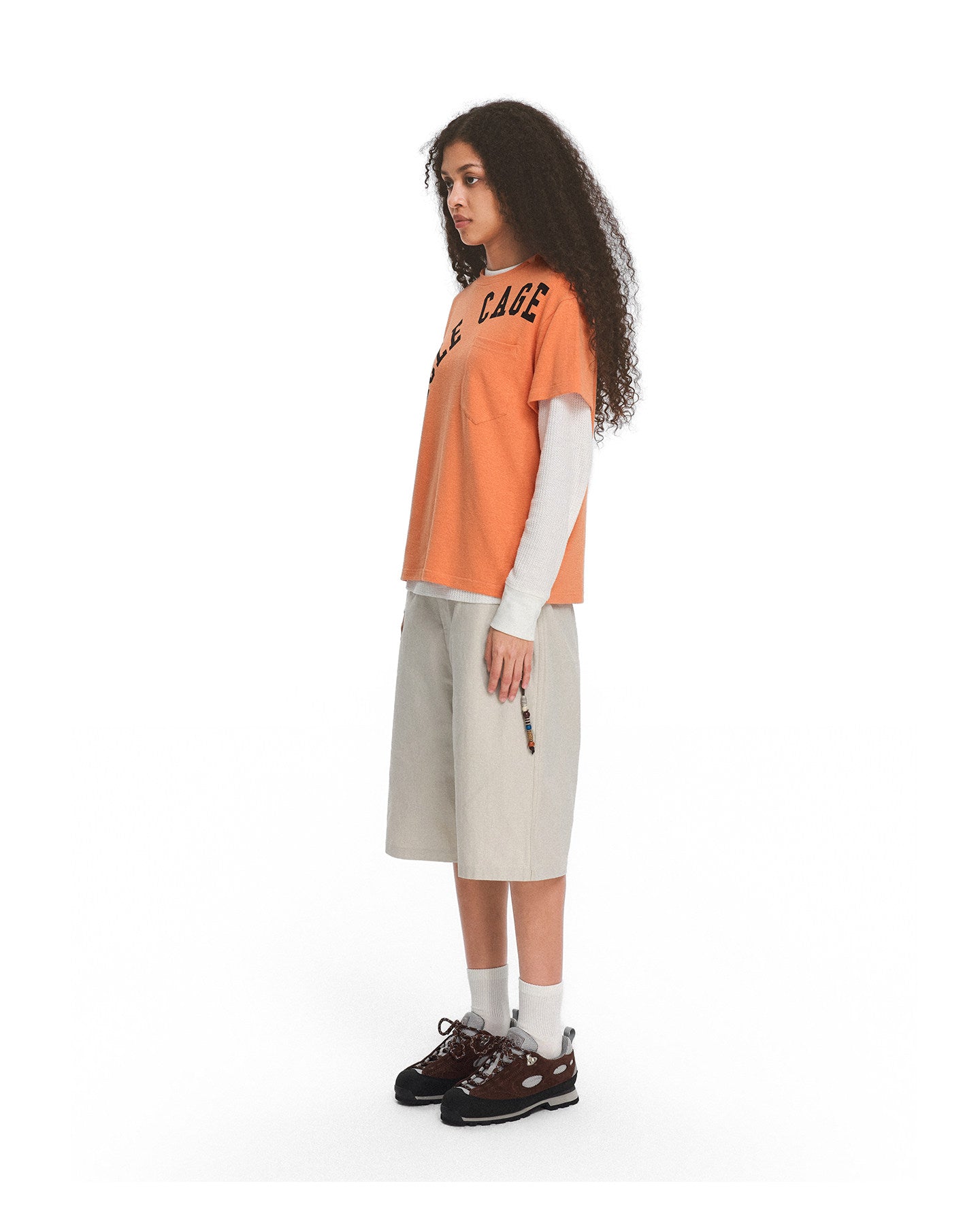 Retro Letter Print Round-Neck T-Shirt