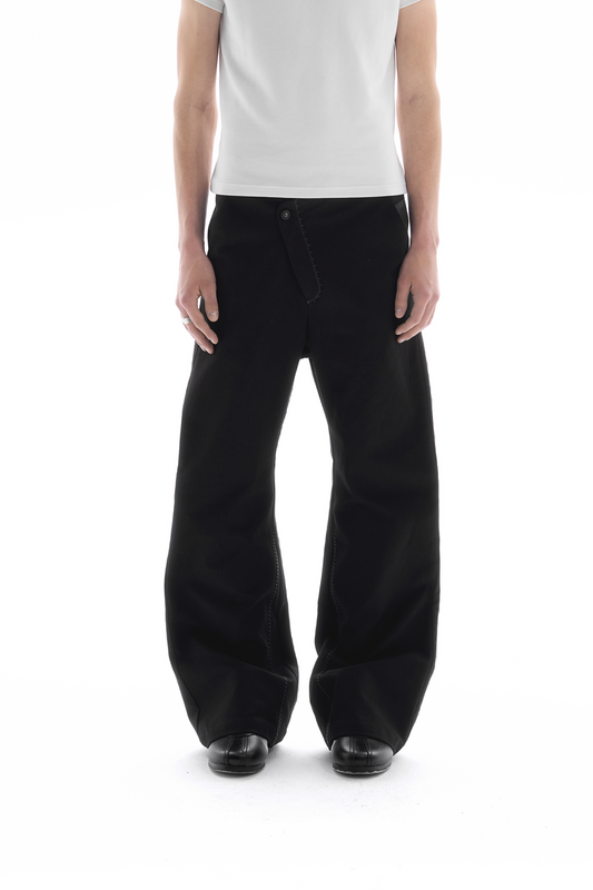 Side Placket Colorblock Casual Pants