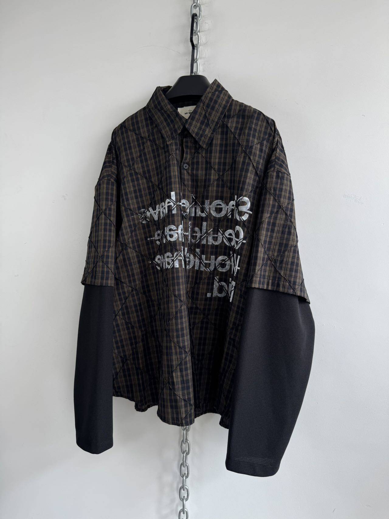 Two-Piece Printed Check Shirt