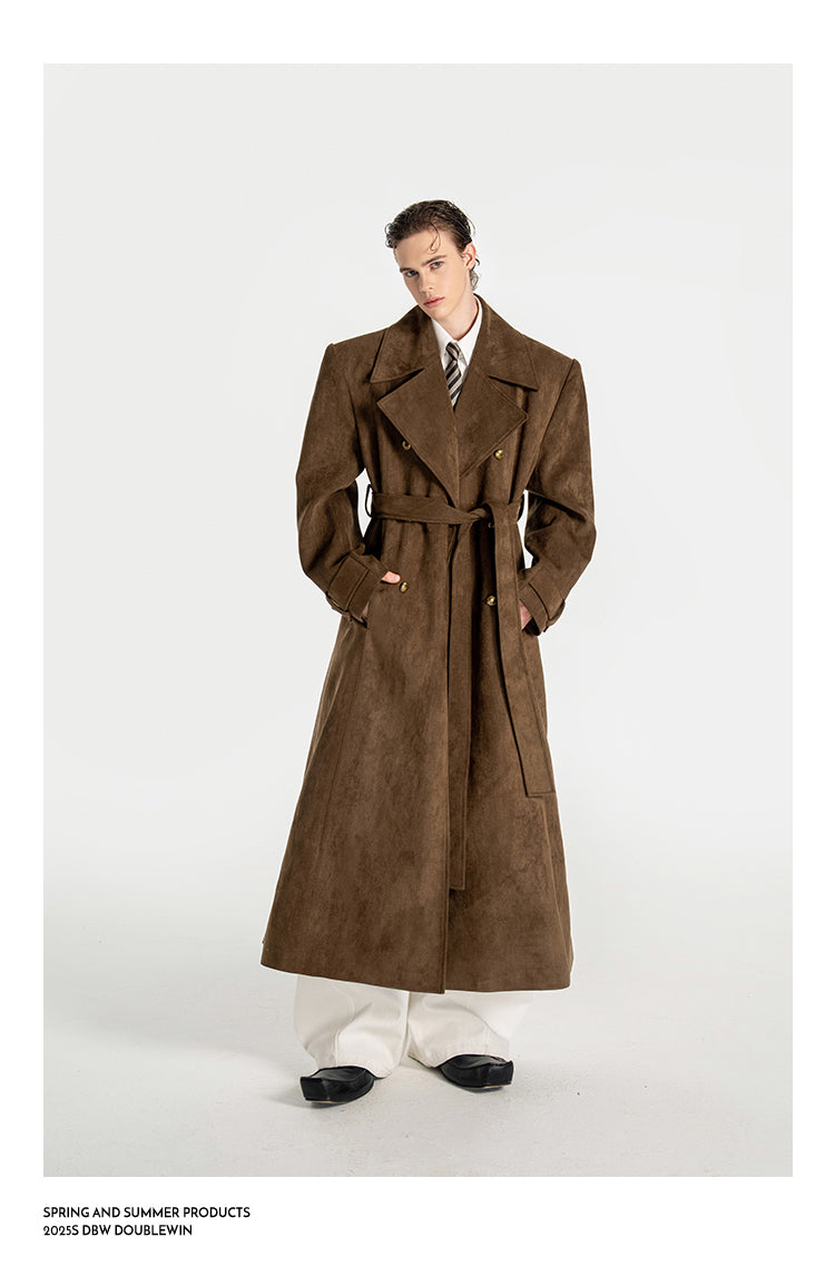 Retro Suede Long Coat