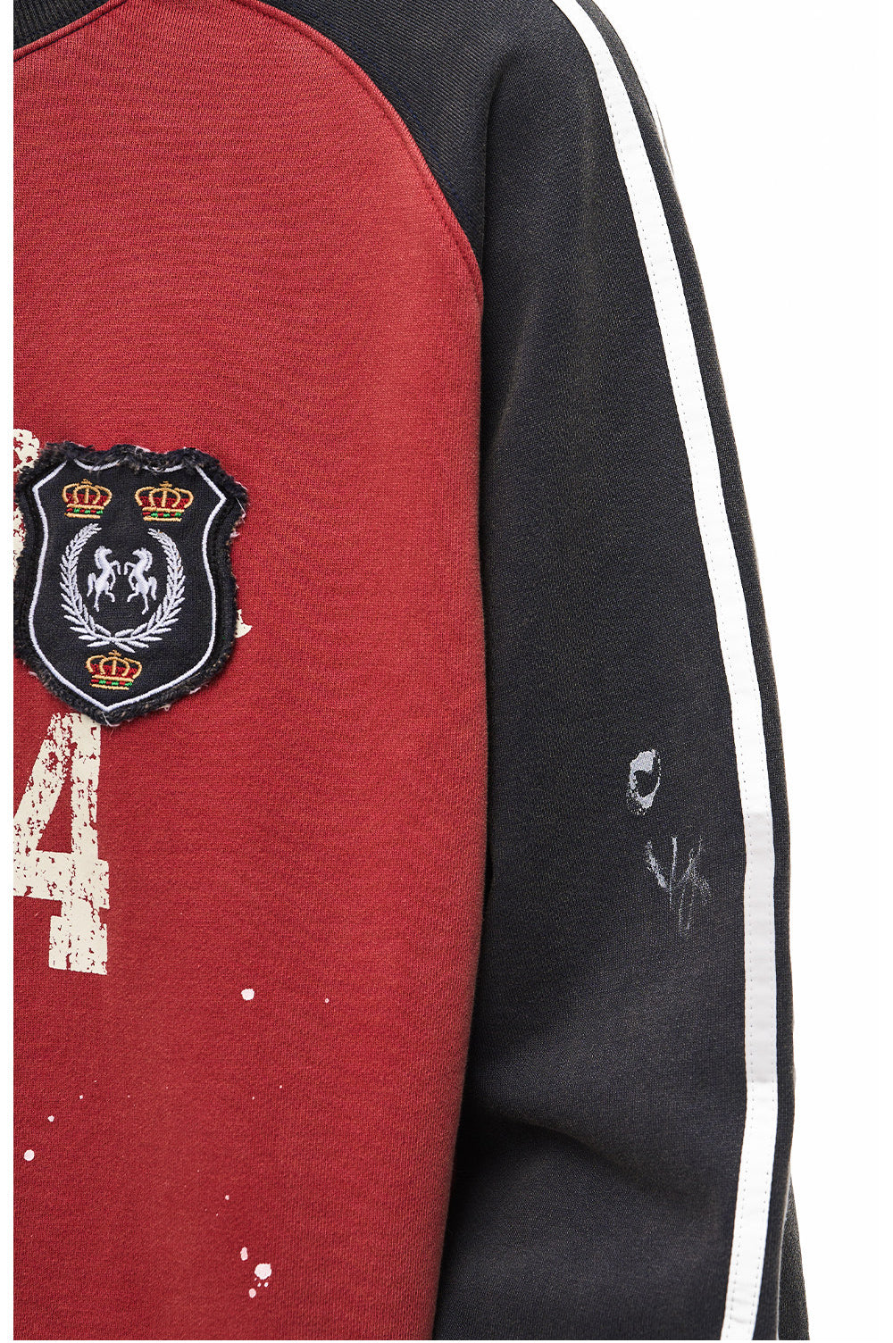 Wash-Finished Sweatshirt with Printed Badge Sweatshirt