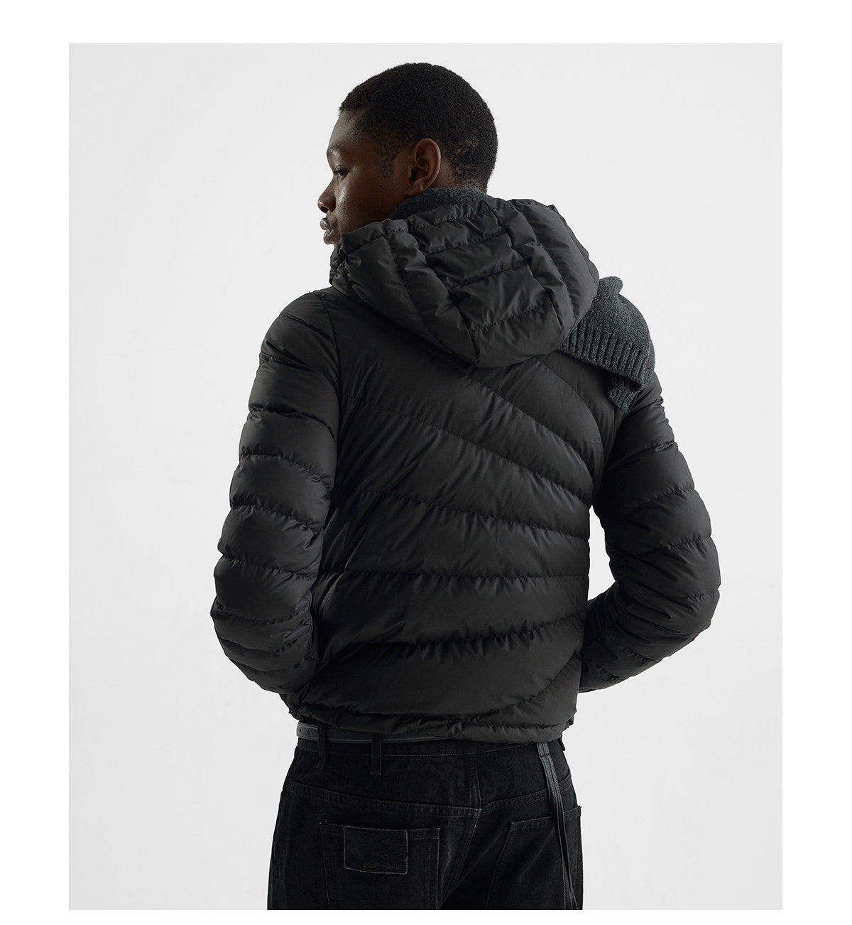 Embossed Straight-Line Quilted Down Jacket