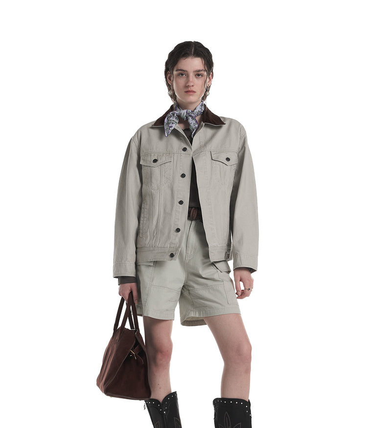 Contrast Color Denim Jacket