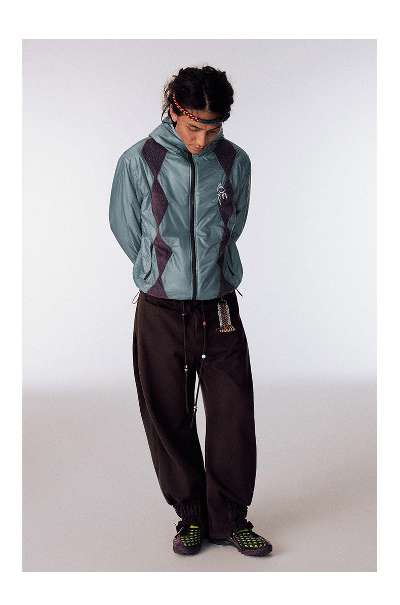 Diamond-Pattern Cotton Padded Jacket