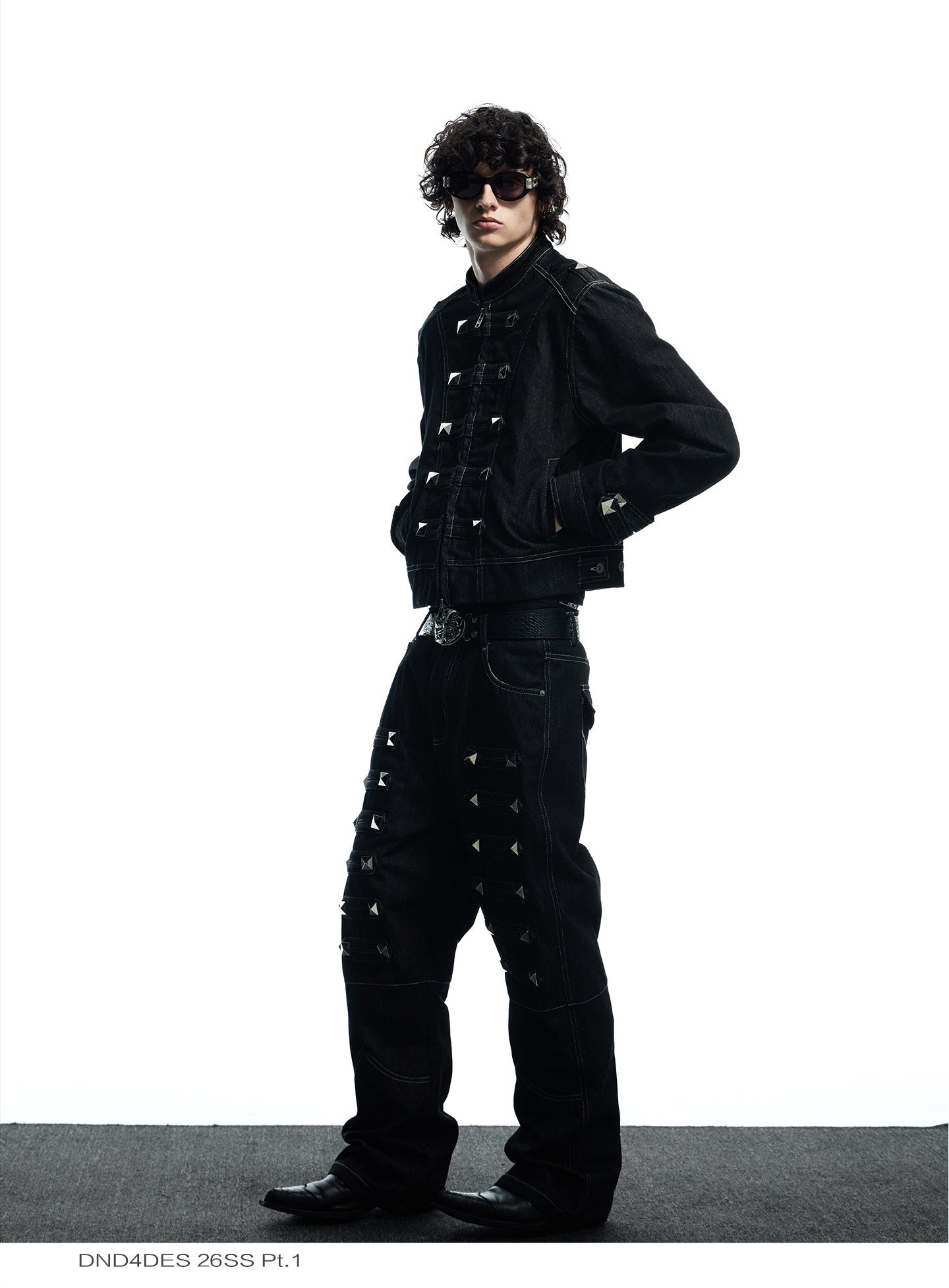 Punk Street Stand Collar Denim Jacket