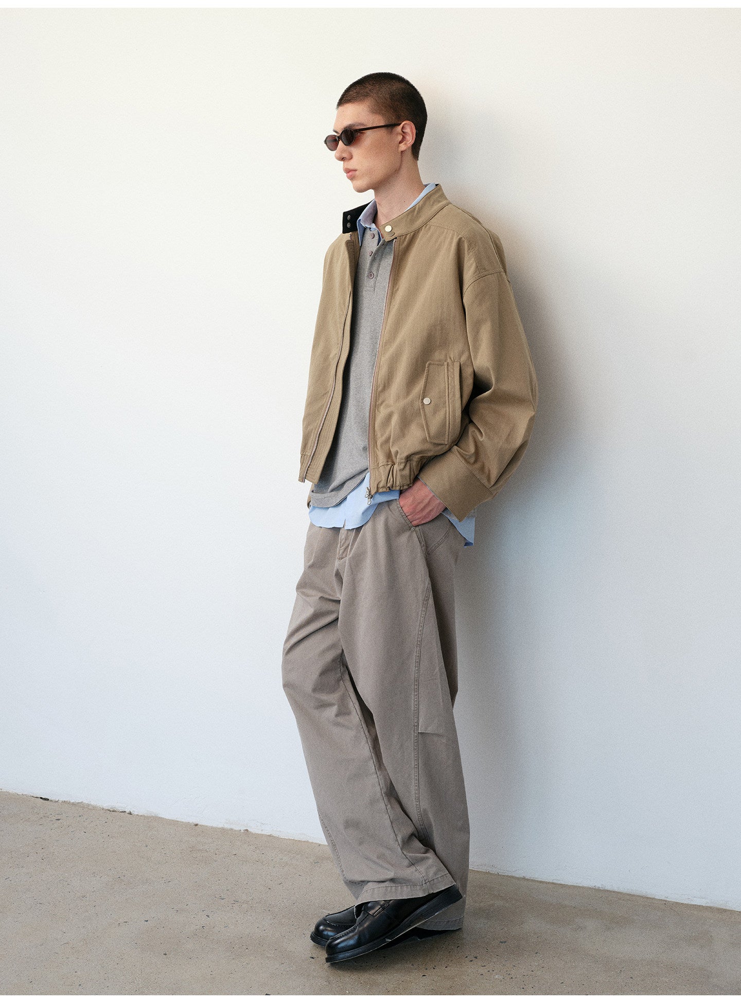 Cotton-Blend Harrington Jacket