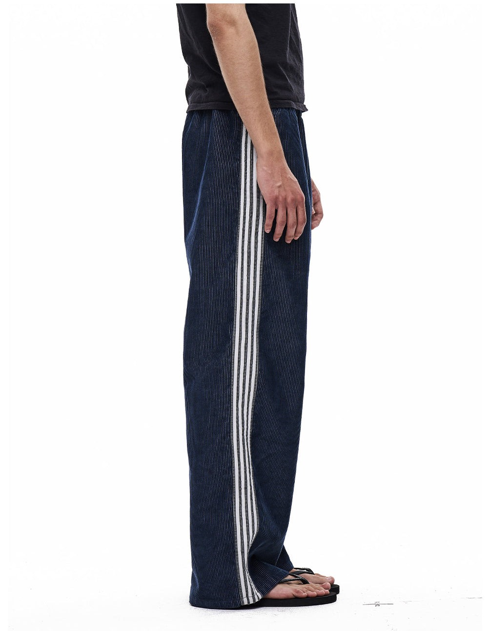 Striped Corduroy Wide-Leg Casual Pants