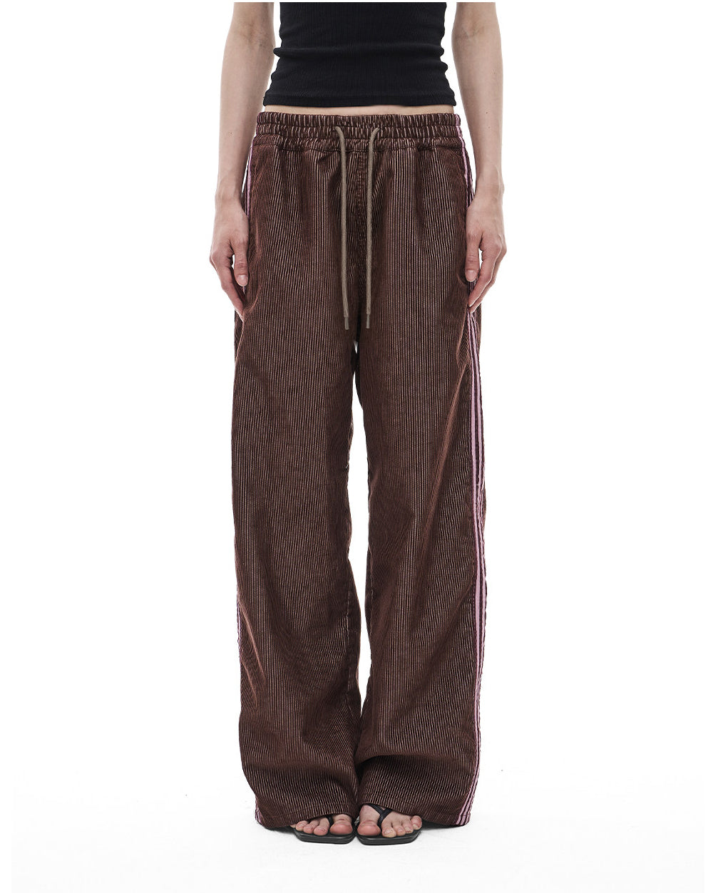 Striped Corduroy Wide-Leg Casual Pants