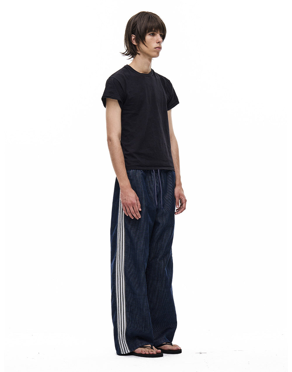 Striped Corduroy Wide-Leg Casual Pants