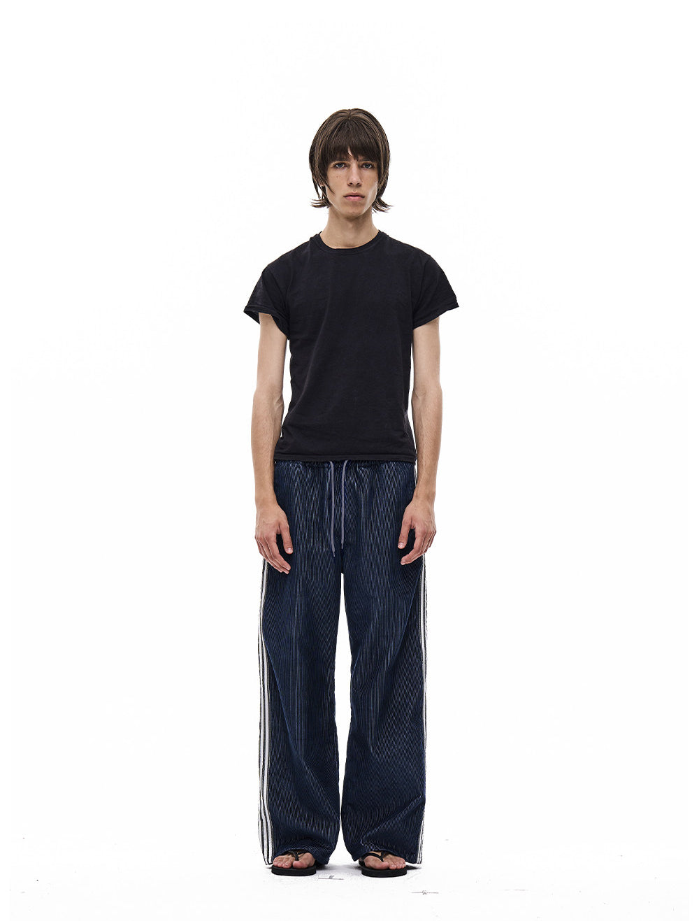 Striped Corduroy Wide-Leg Casual Pants