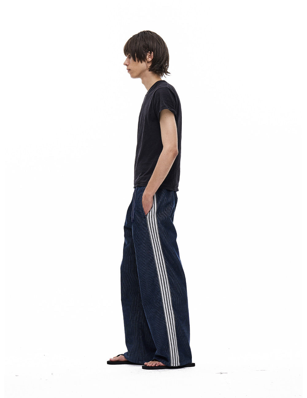 Striped Corduroy Wide-Leg Casual Pants