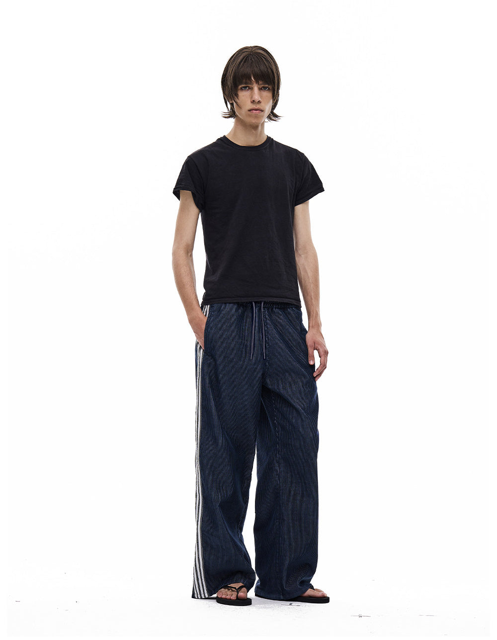 Striped Corduroy Wide-Leg Casual Pants