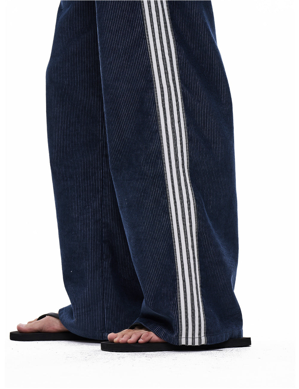 Striped Corduroy Wide-Leg Casual Pants