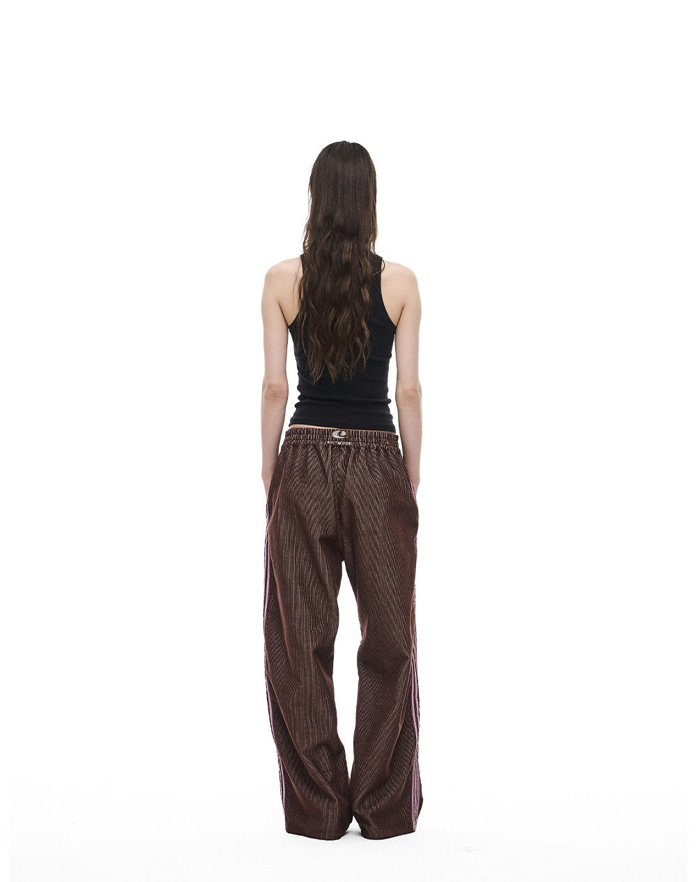 Striped Corduroy Wide-Leg Casual Pants