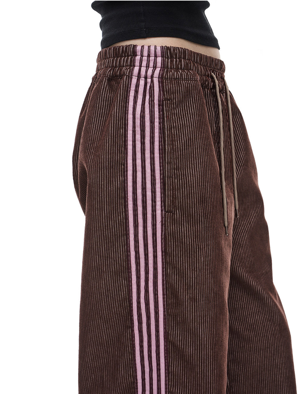 Striped Corduroy Wide-Leg Casual Pants