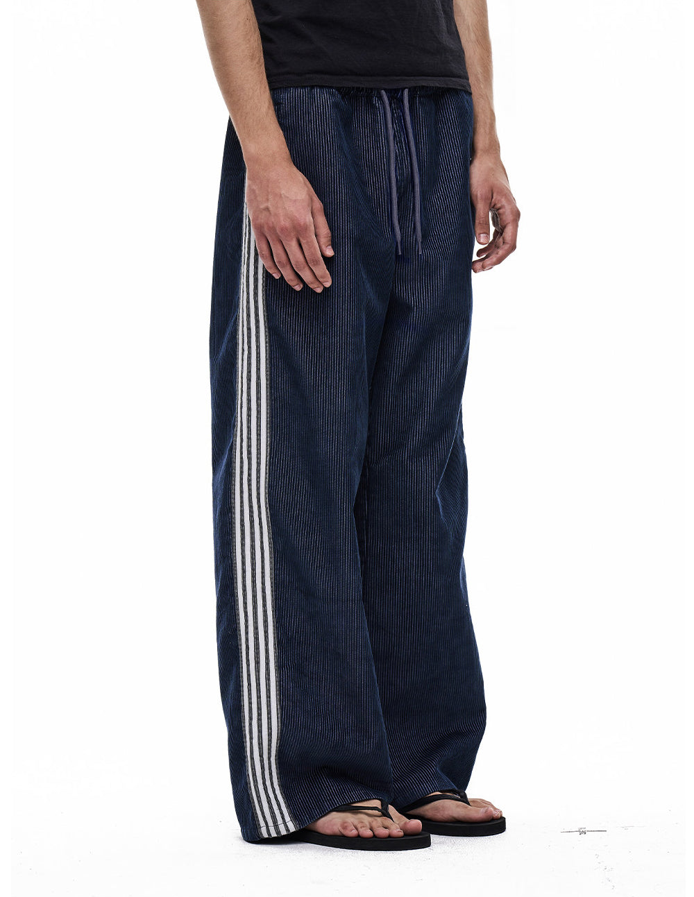Striped Corduroy Wide-Leg Casual Pants