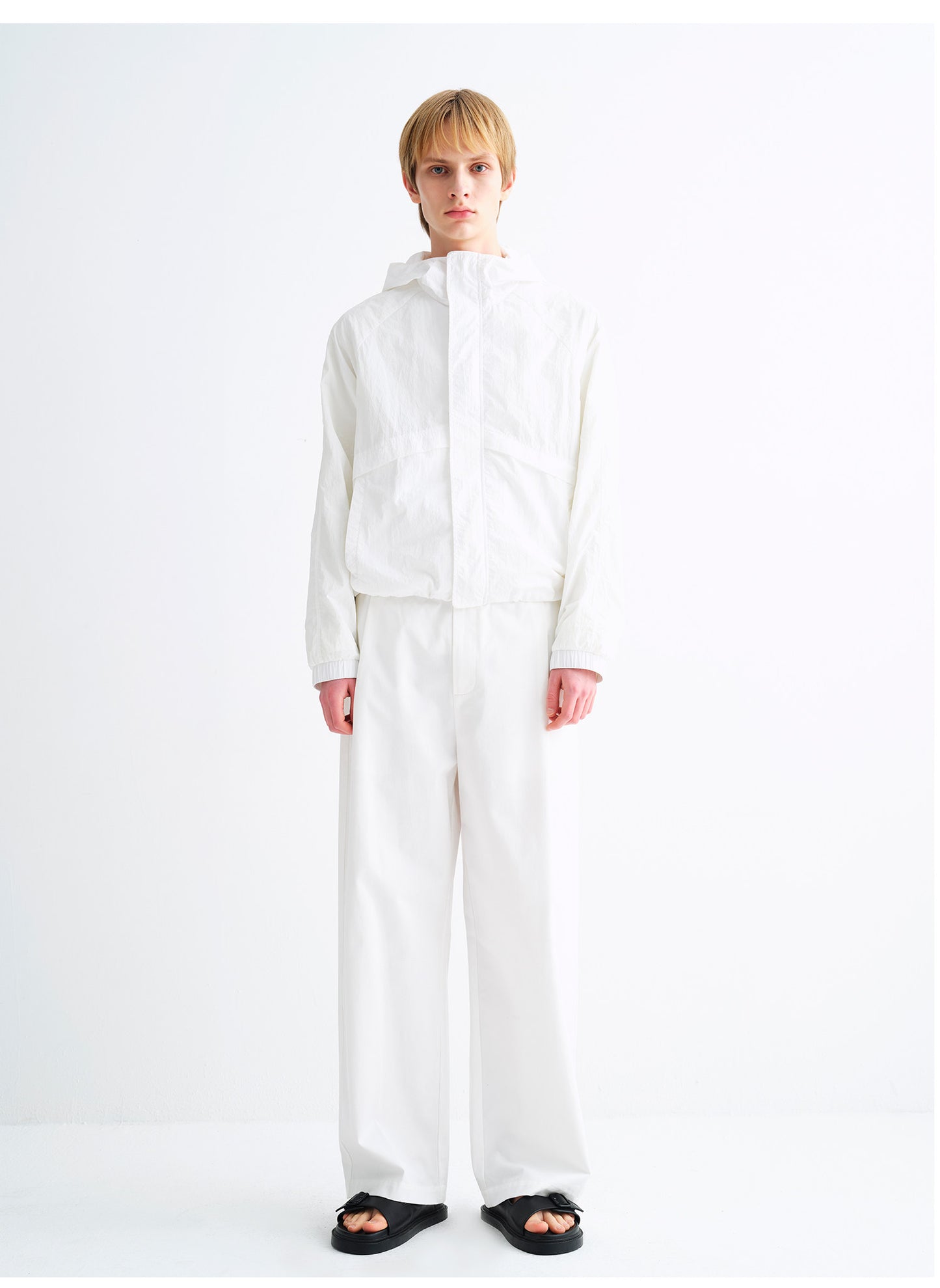 3D-Cut Straight-Leg Casual Wide-Leg Pants