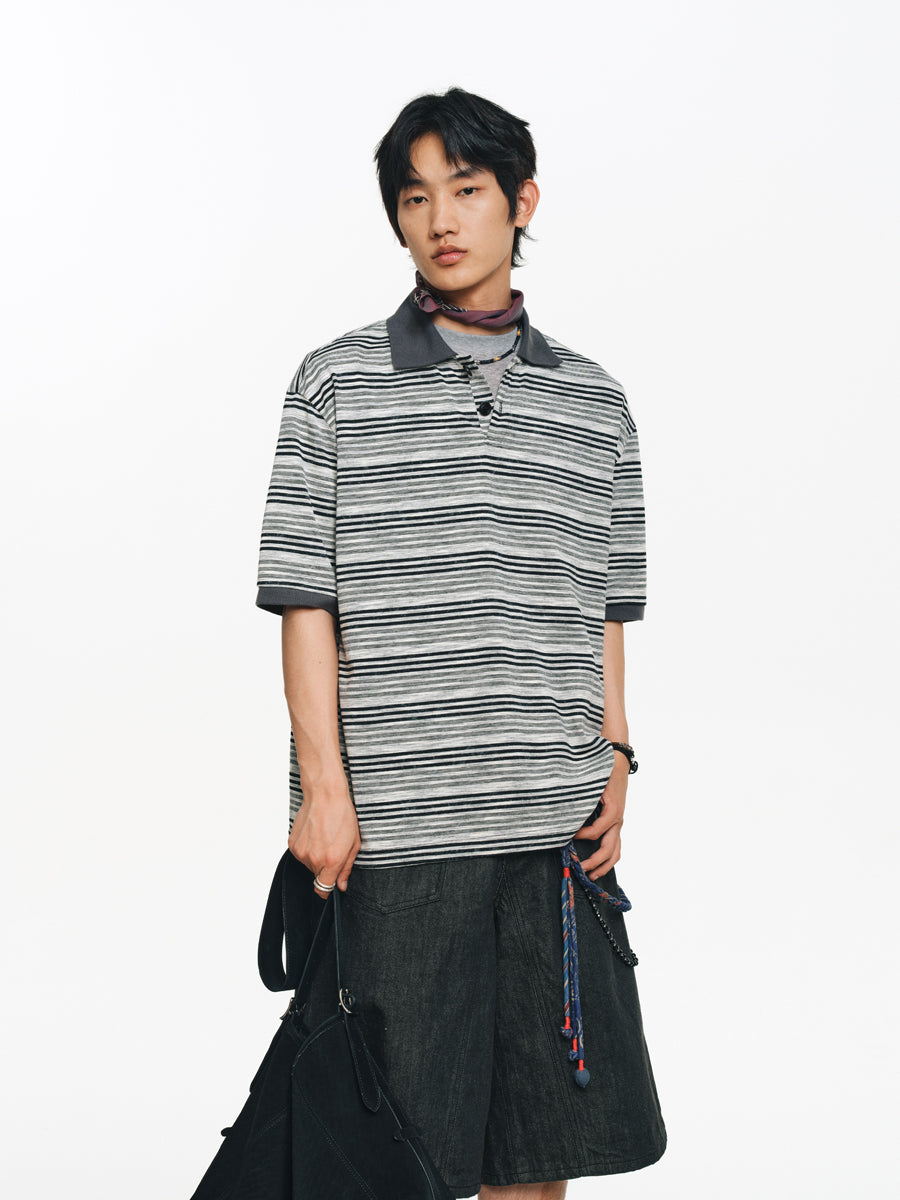 Drop Shoulder Polo Shirt