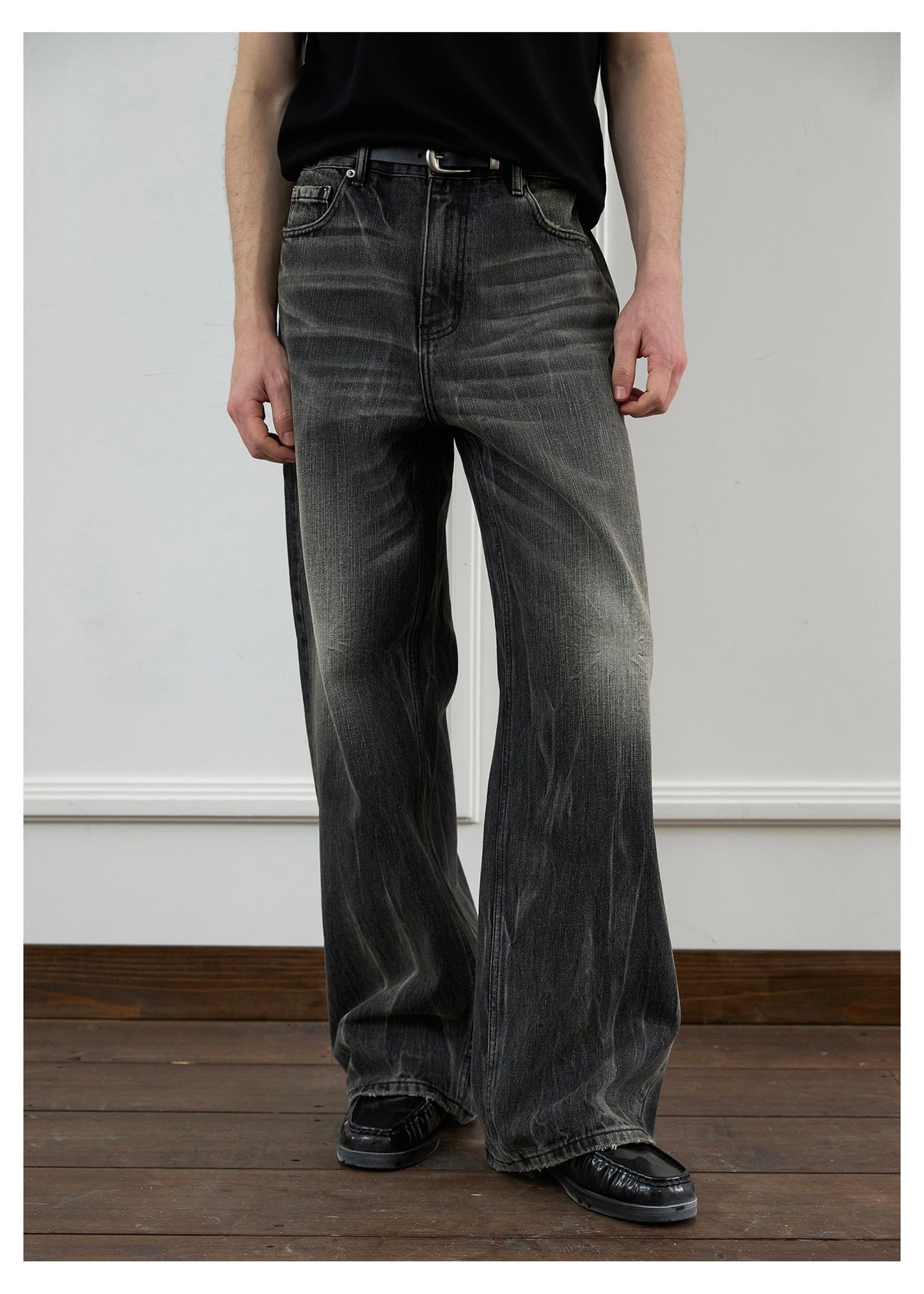A-Line Straight Leg Denim Pants