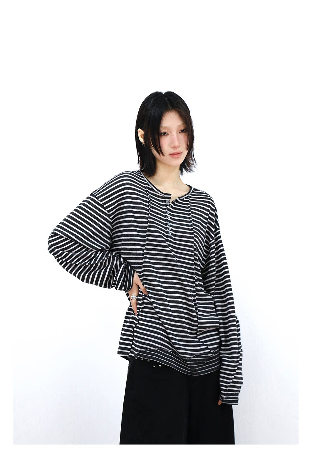 Button-down collar T-shirt