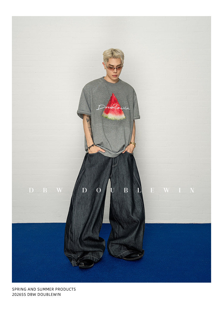 Denim Pants with Adjustable Hidden Buttons