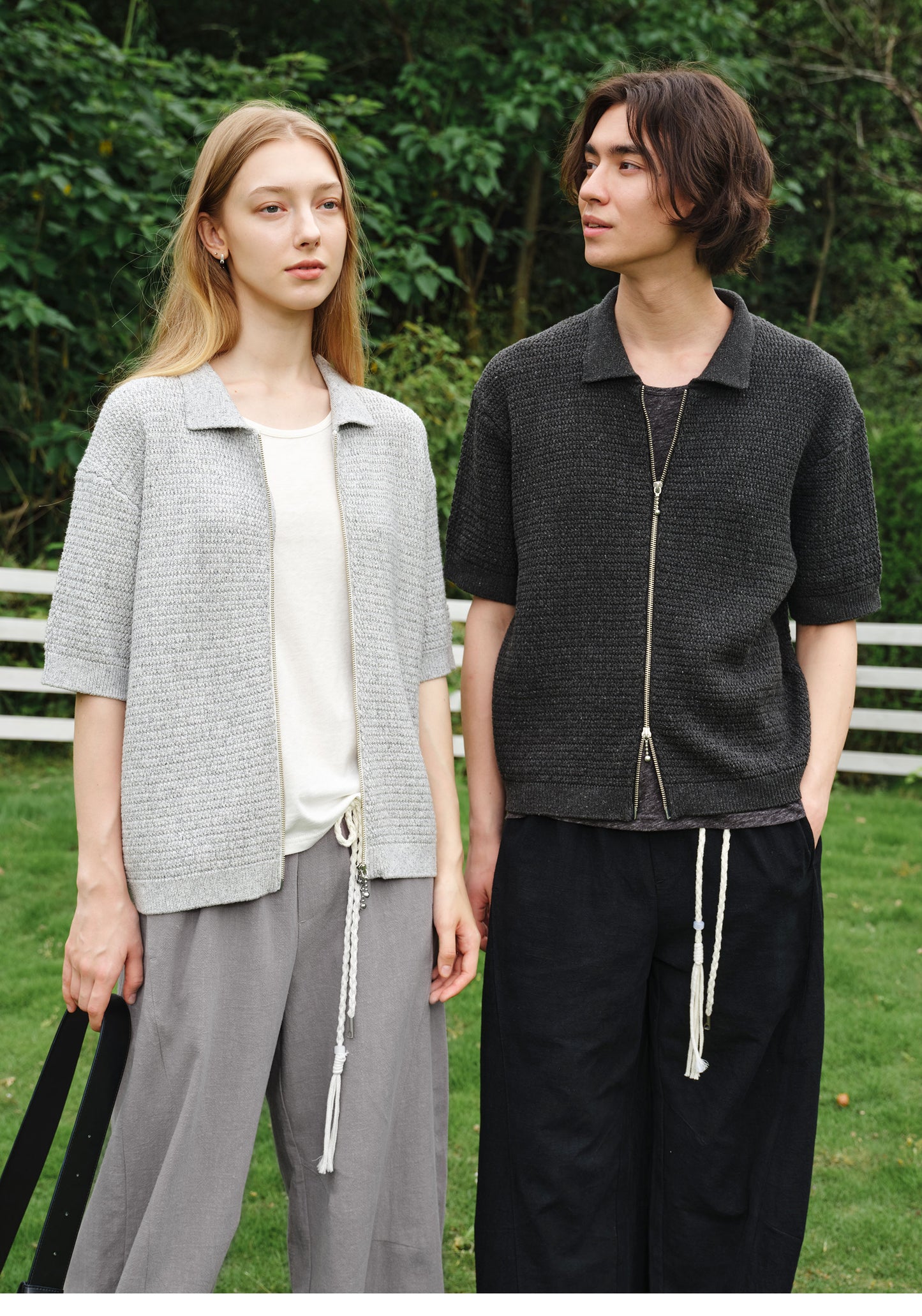 Mid-weight Double-Zipper Knit Cardigan