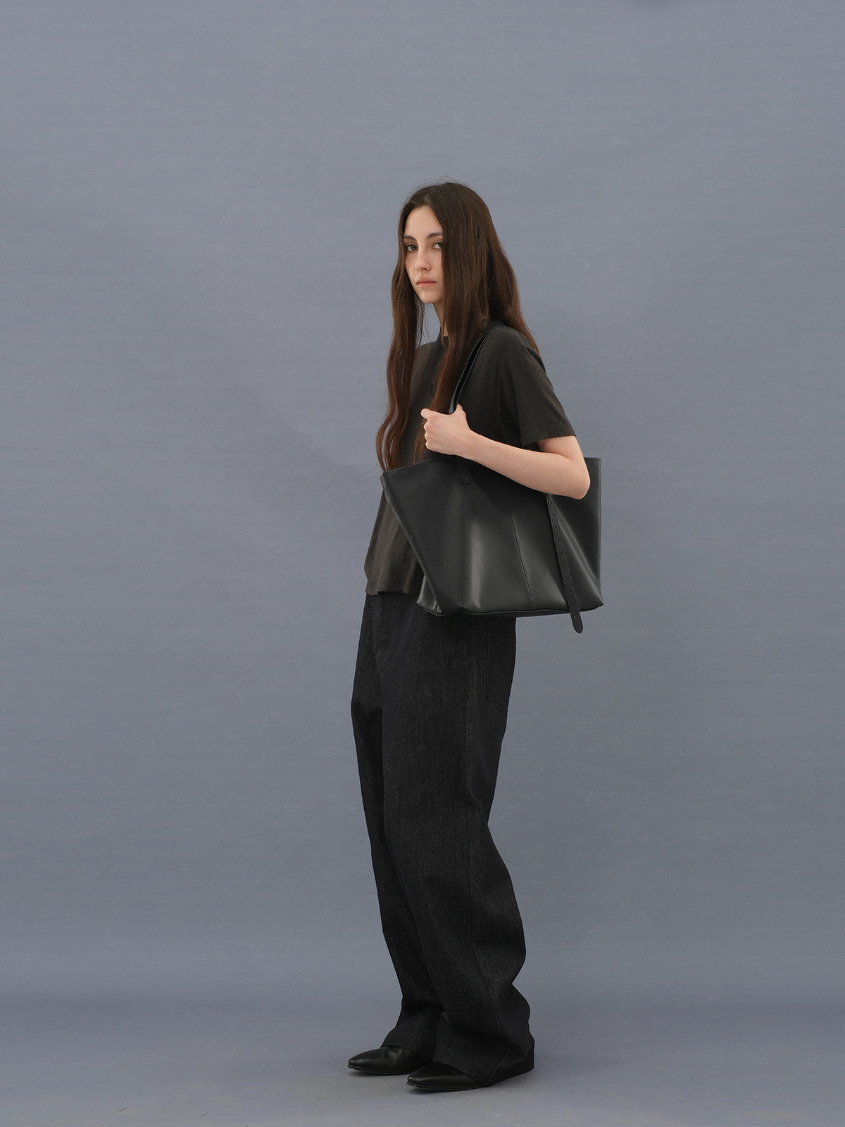 PU Soft Leather Shoulder Bag with Zipper