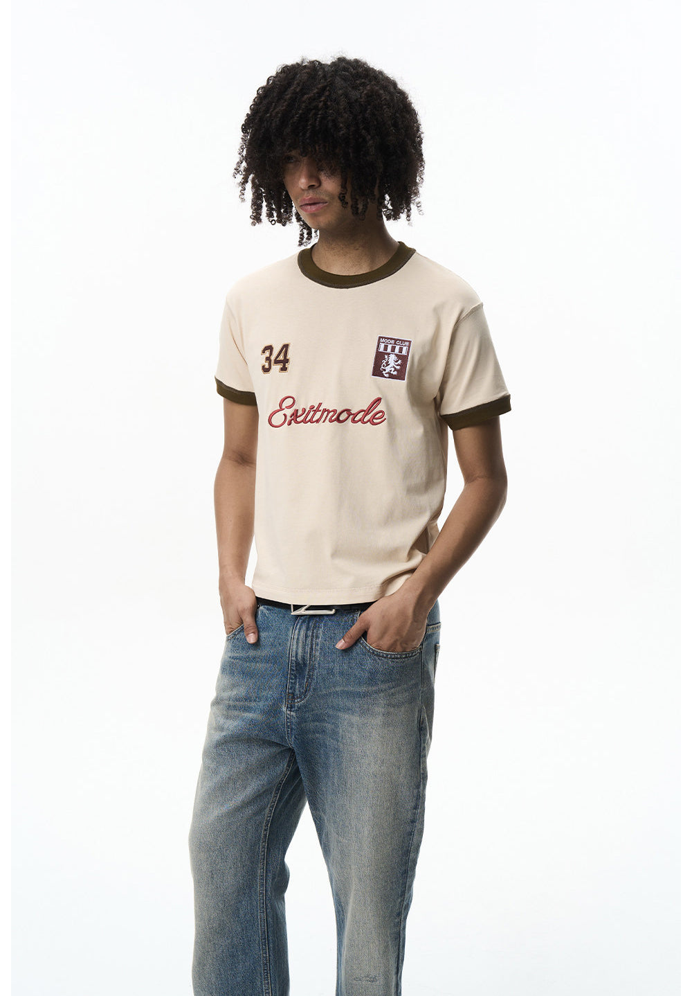 Vintage Embroidered Crew-Neck T-Shirt
