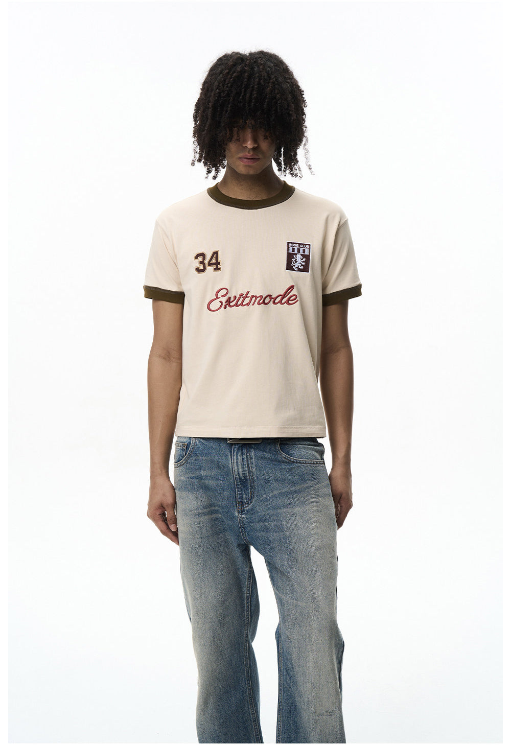 Vintage Embroidered Crew-Neck T-Shirt