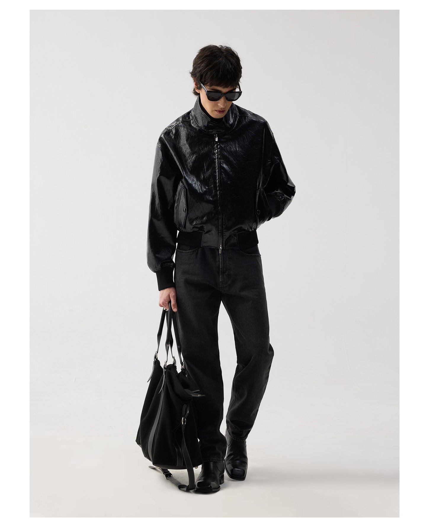 Metallic Fiber High-Neck Jacket