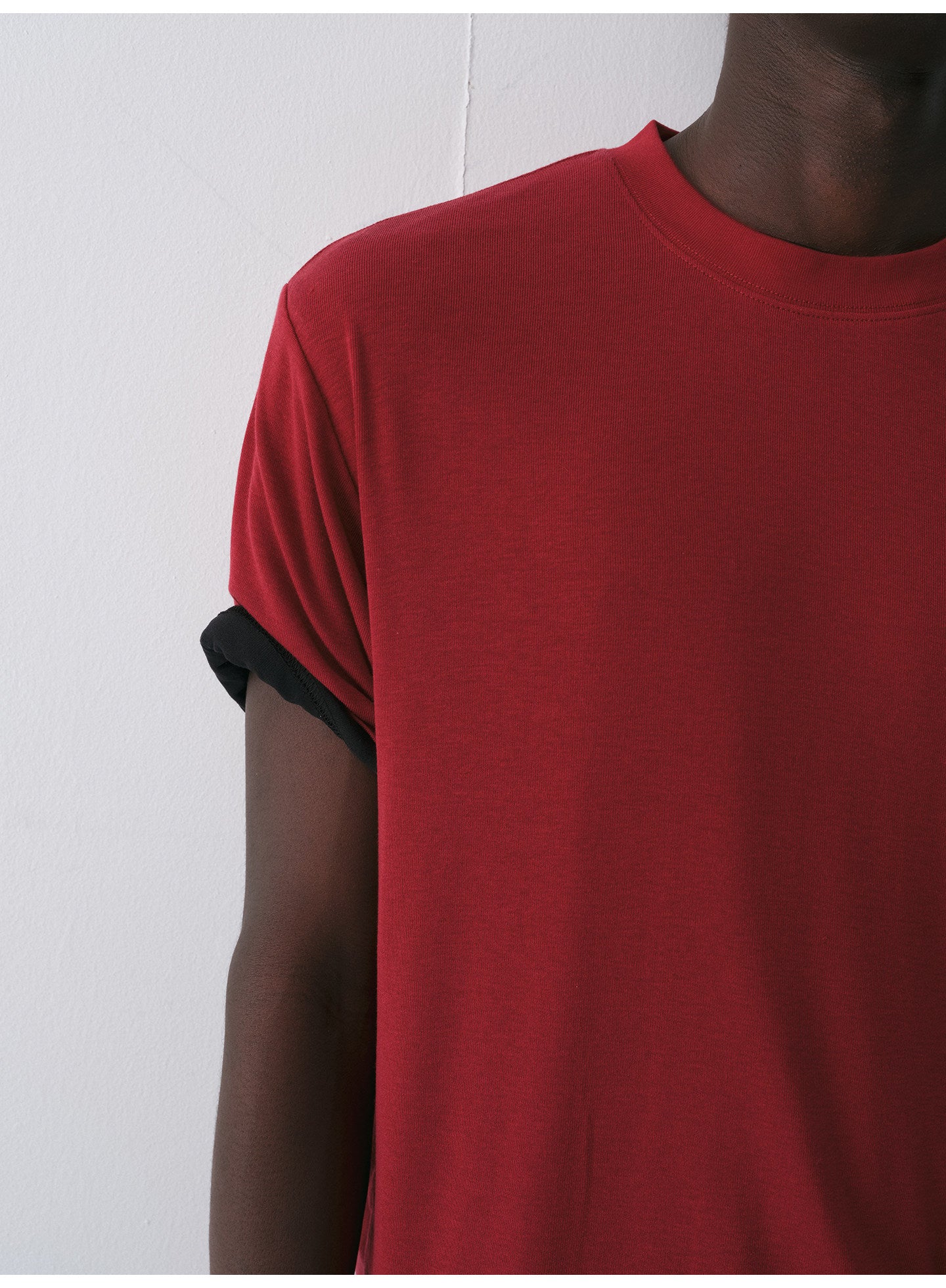 Tencel & Wool Blend Crew Neck T-Shirt