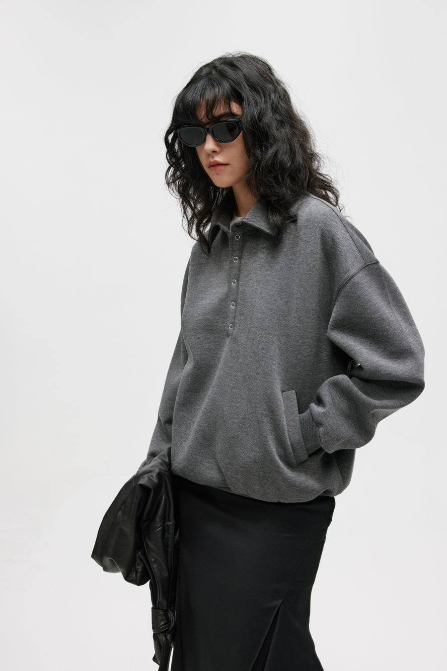 Lapel Air Layer Sweatshirt