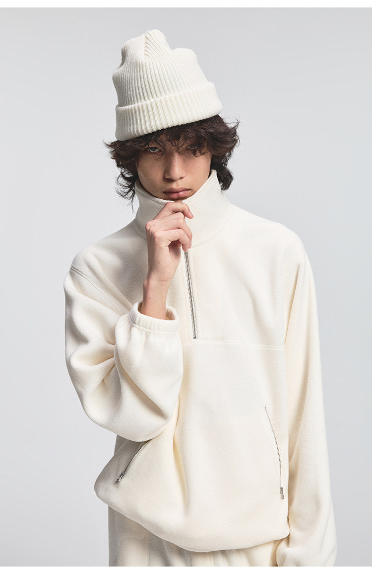 Zip-Up Half Platform Fleece Hoodie – ULTIMUS