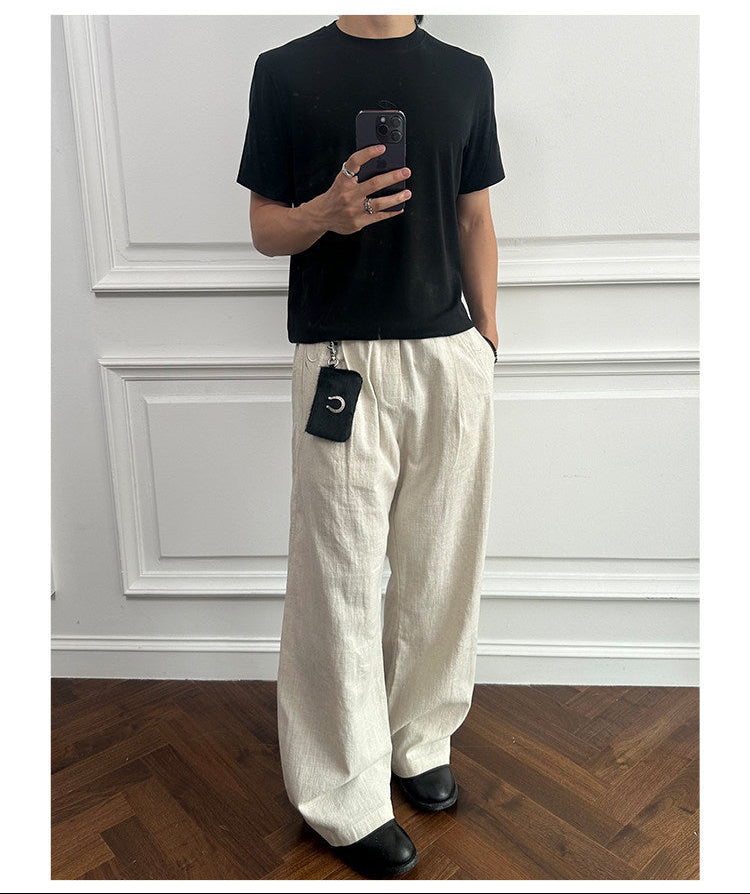 Straight-Leg Casual Pants with Excellent Breathability