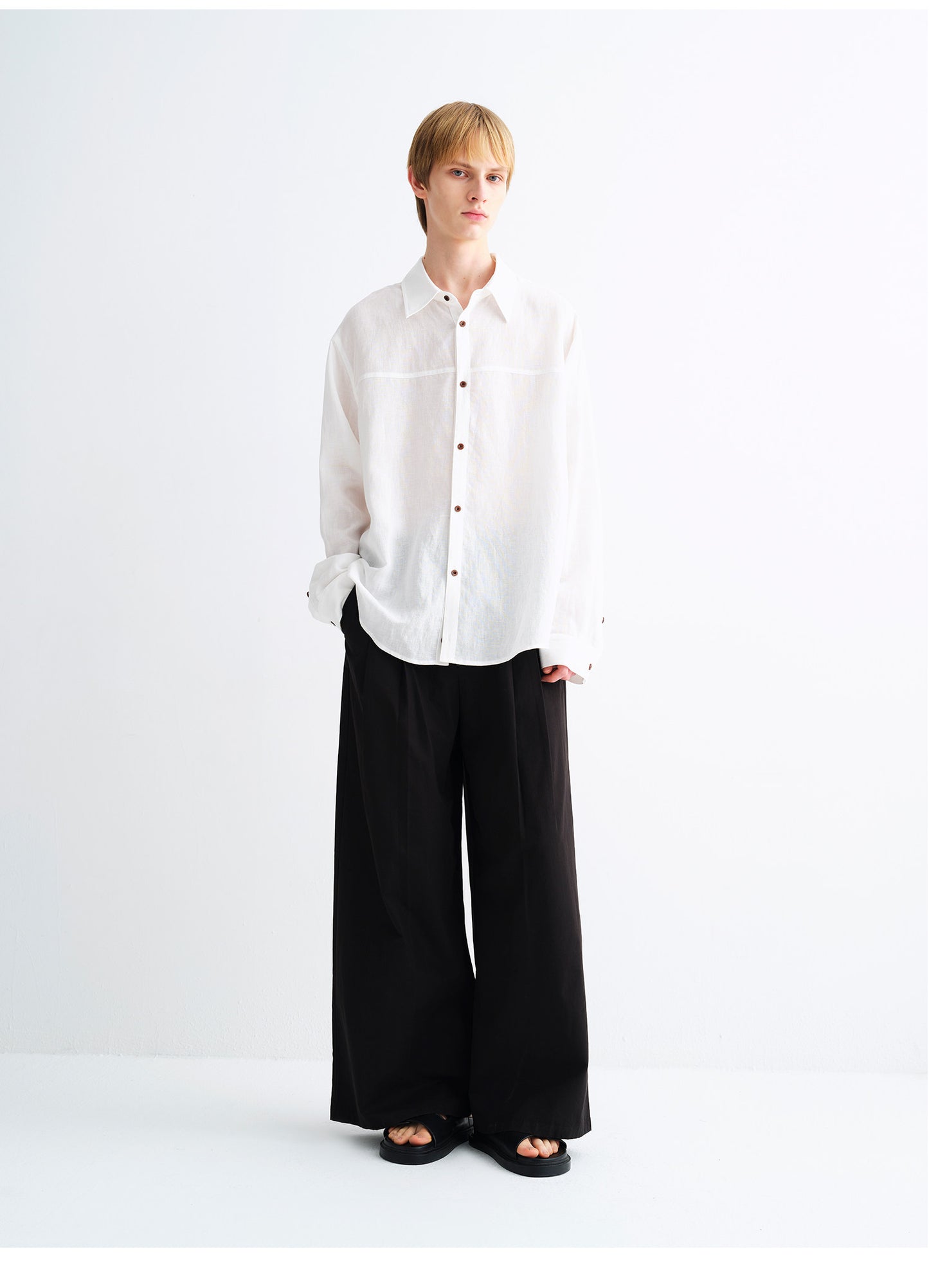 Casual Pants with Elastic Waist and Wide Legs