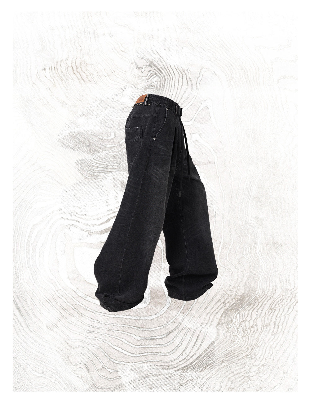 Vintage-Style Washed Wide-Leg Jeans